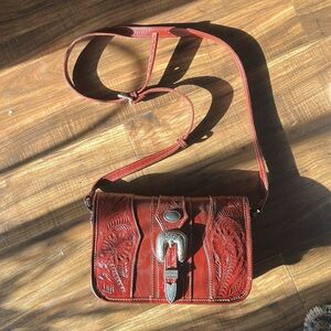 American West Burgundy Leather Purse